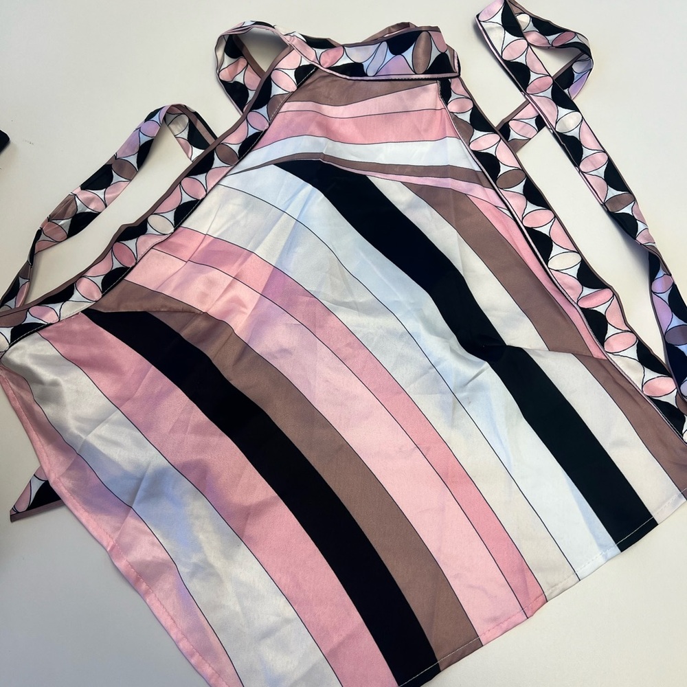 Emilio Pucci Pink and Brown Striped Blouse